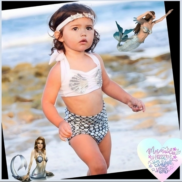 Girls Bundle 7/8 ✦ 3 Dresses 4 Tops Jeans Mermaid Swimsuit ✦ NWOT/EUC 9pc Lot - Picture 13 of 16